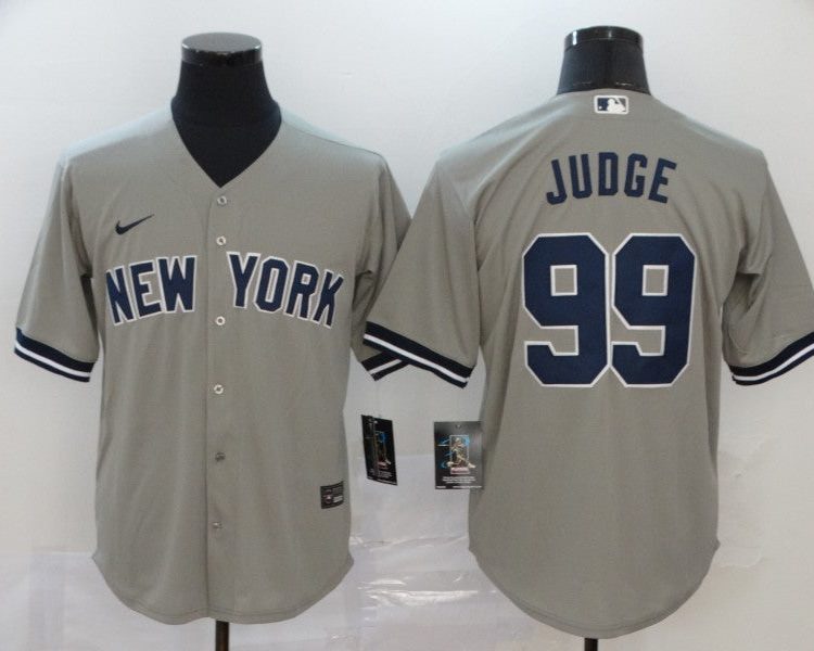 Men's New York Yankees Aaron Judge #99 Gray Baseball Jersey
