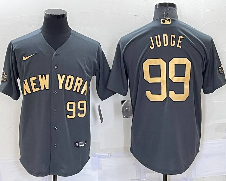 Men's New York Yankees Aaron Judge #99 Gray Stitched Jersey
