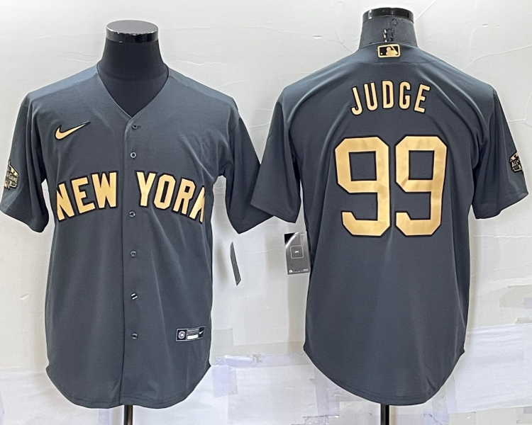 Men's New York Yankees Aaron Judge #99 Gray Stitched Jersey
