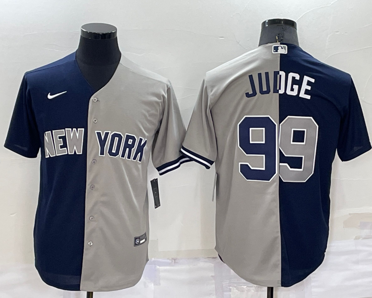Men's New York Yankees Aaron Judge #99 Navy/Gray Baseball Jersey