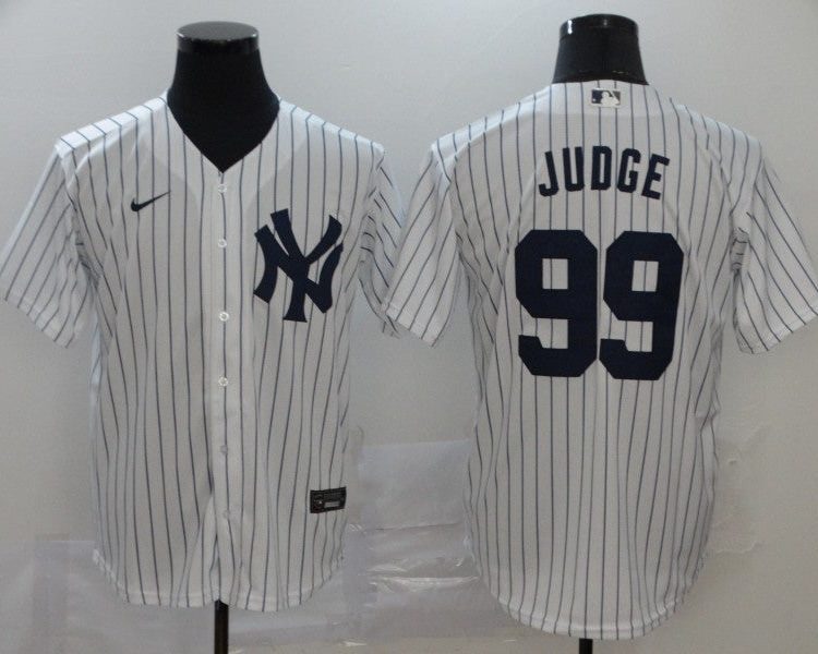 Men's New York Yankees Aaron Judge #99 White Baseball Jersey