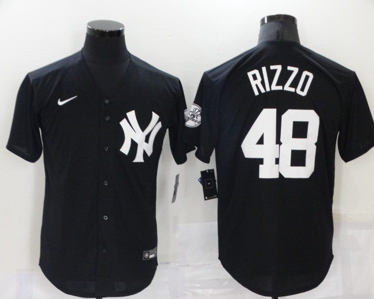 Men's New York Yankees Anthony Rizzo #48 Black Baseball Jersey