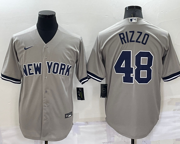 Men's New York Yankees Anthony Rizzo #48 Gray Baseball Jersey