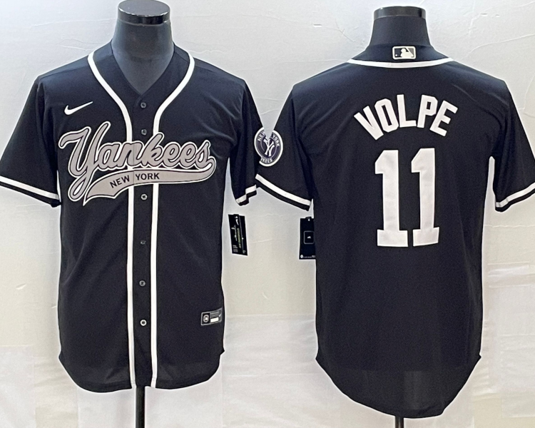 Men's New York Yankees Anthony Volpe #11 Black Jersey Joint Edition