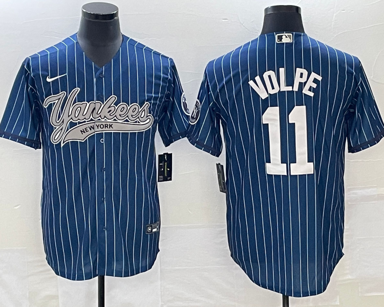 Men's New York Yankees Anthony Volpe #11 Blue Jersey Joint Edition