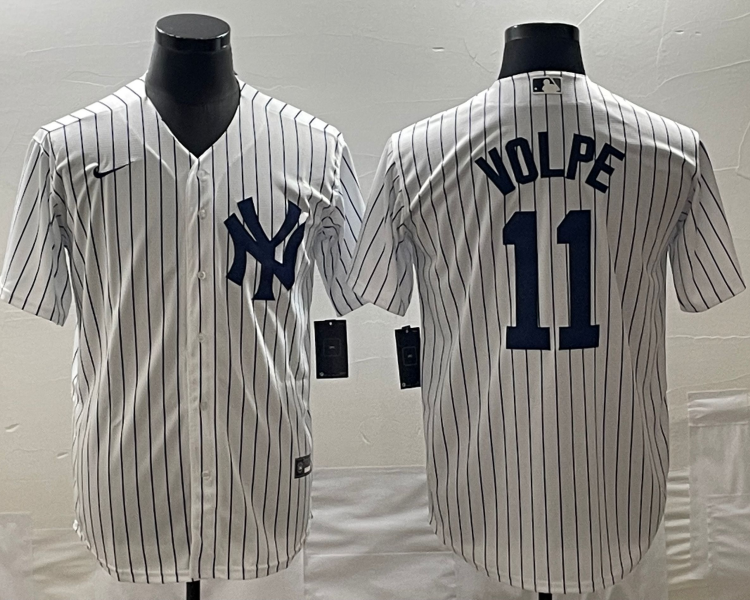 Men's New York Yankees Anthony Volpe #11 White Home Jersey