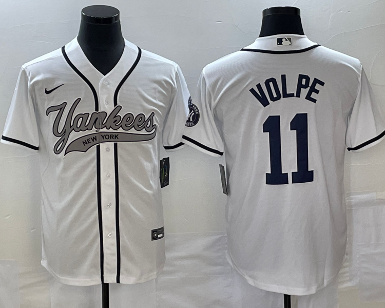 Men's New York Yankees Anthony Volpe #11 White Jersey Joint Edition