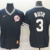 Men's New York Yankees Babe Ruth #3 Navy Jersey