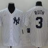 Men's New York Yankees Babe Ruth #3 White Jersey