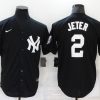 Men's New York Yankees Derek Jeter #2 Black Baseball Jersey