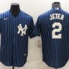 Men's New York Yankees Derek Jeter #2 Blue Baseball Jersey