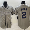 Men's New York Yankees Derek Jeter #2 Gray Jersey Joint Edition