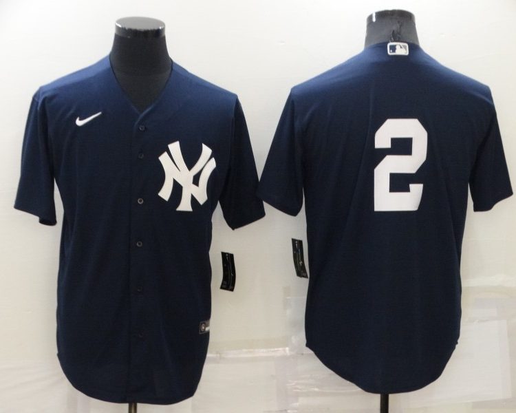 Men's New York Yankees Derek Jeter #2 Navy Name Jersey