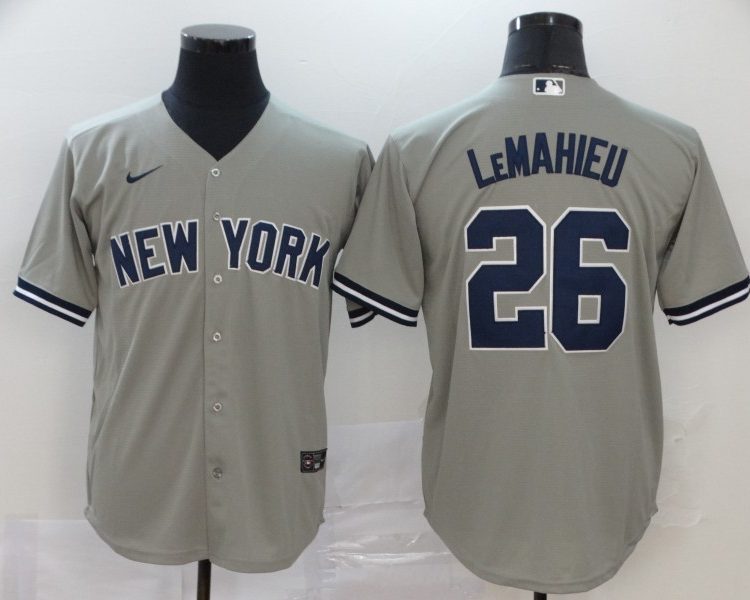 Men's New York Yankees DJ LeMahieu #26 Gray Baseball Jersey