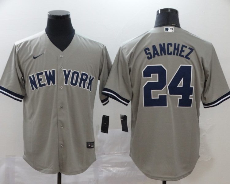 Men's New York Yankees Gary Sanchez #24 Gray Baseball Jersey