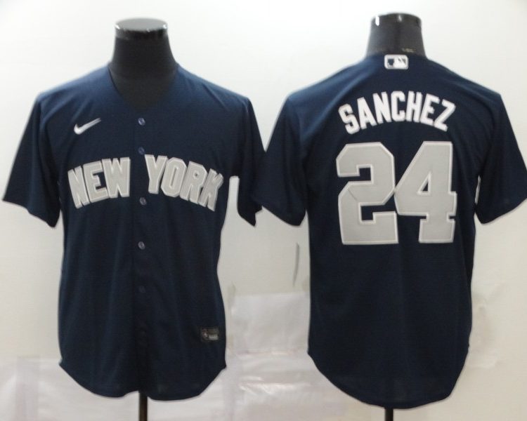 Men's New York Yankees Gary Sanchez #24 Navy Baseball Jersey