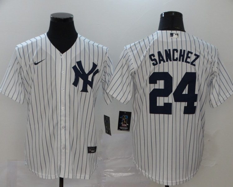 Men's New York Yankees Gary Sanchez #24 White Baseball Jersey