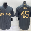 Men's New York Yankees Gerrit Cole #45 Gray Jersey