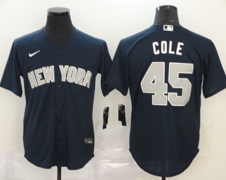 Men's New York Yankees Gerrit Cole #45 Navy Baseball Jersey