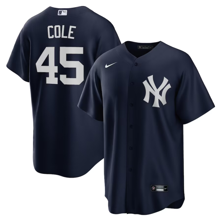Men's New York Yankees Gerrit Cole #45 Navy Jersey