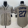 Men's New York Yankees Giancarlo Stanton #27 Gray Jersey Joint Edition