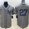 Men's New York Yankees Giancarlo Stanton #27 Gray Name Jersey