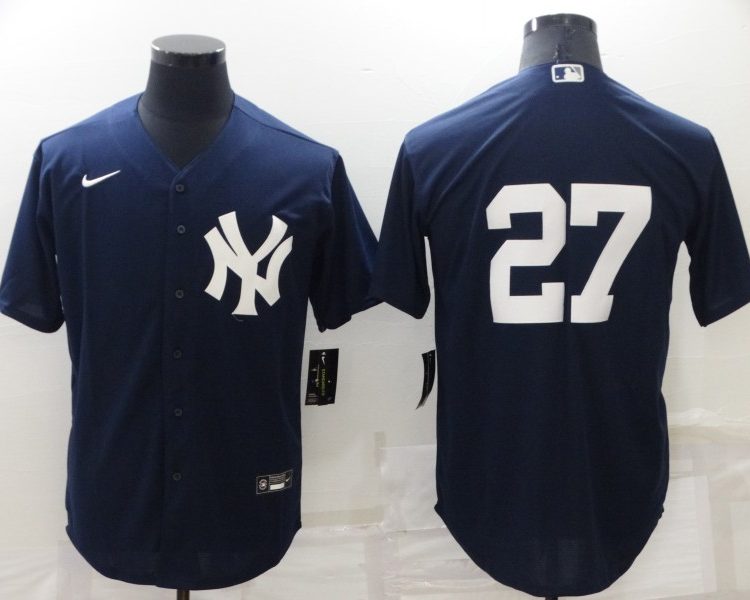 Men's New York Yankees Giancarlo Stanton #27 Navy Name Jersey