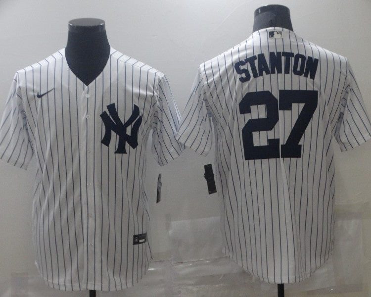 Men's New York Yankees Giancarlo Stanton #27 White Baseball Jersey