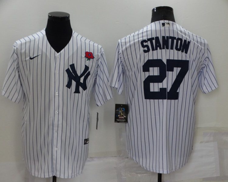 Men's New York Yankees Giancarlo Stanton #27 White Jersey