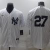 Men's New York Yankees Giancarlo Stanton #27 White Name Jersey