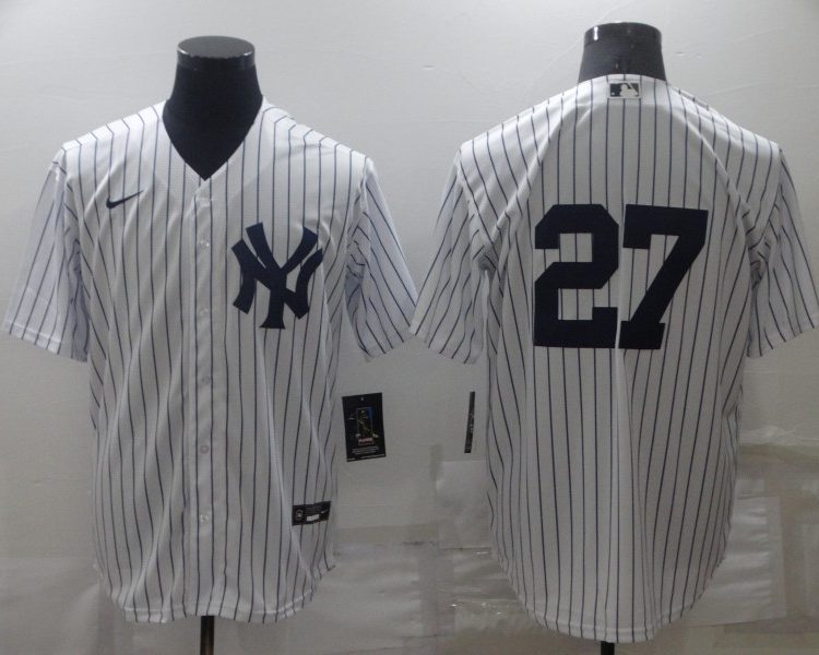 Men's New York Yankees Giancarlo Stanton #27 White Name Jersey