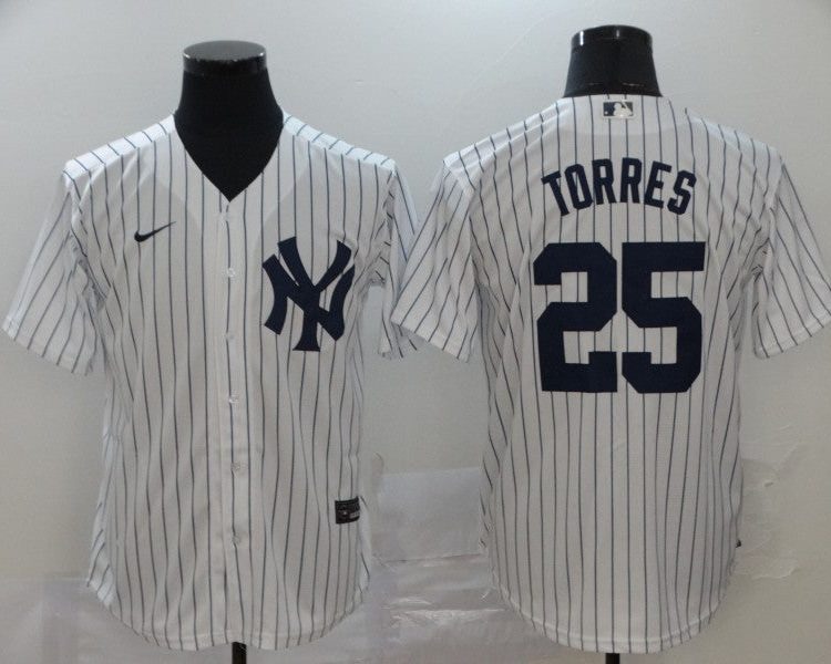 Men's New York Yankees Gleyber Torres #25 White Baseball Jersey