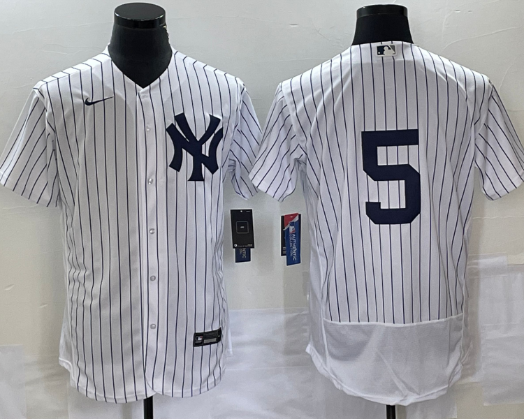 Men's New York Yankees Joe DiMaggio #5 White Name Jersey
