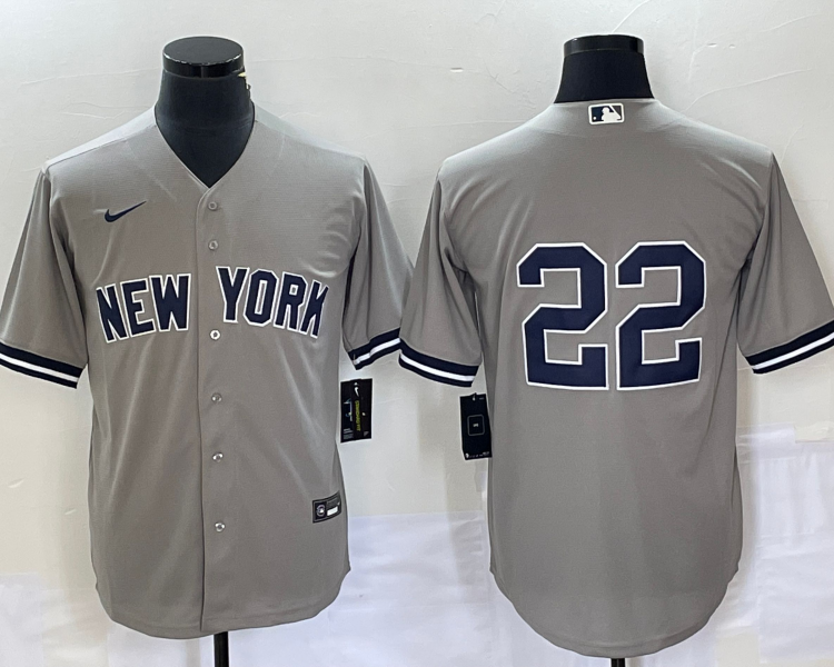 Men's New York Yankees Juan Soto #22 Gray Name Jersey