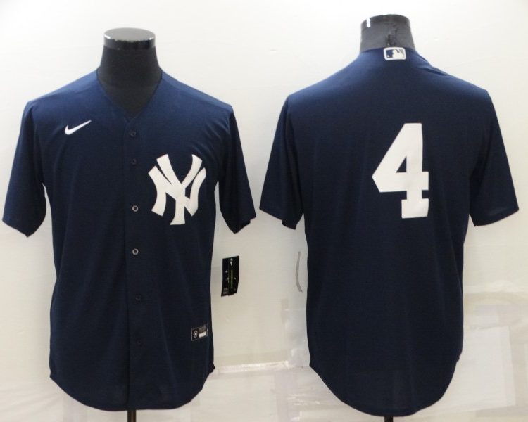 Men's New York Yankees Lou Gehrig #4 Navy Name Jersey