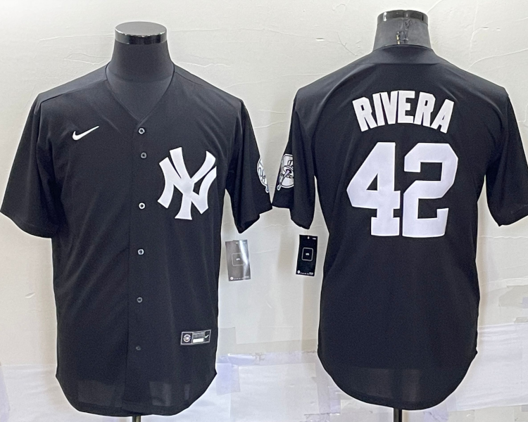 Men's New York Yankees Mariano Rivera #42 Black Baseball Jersey