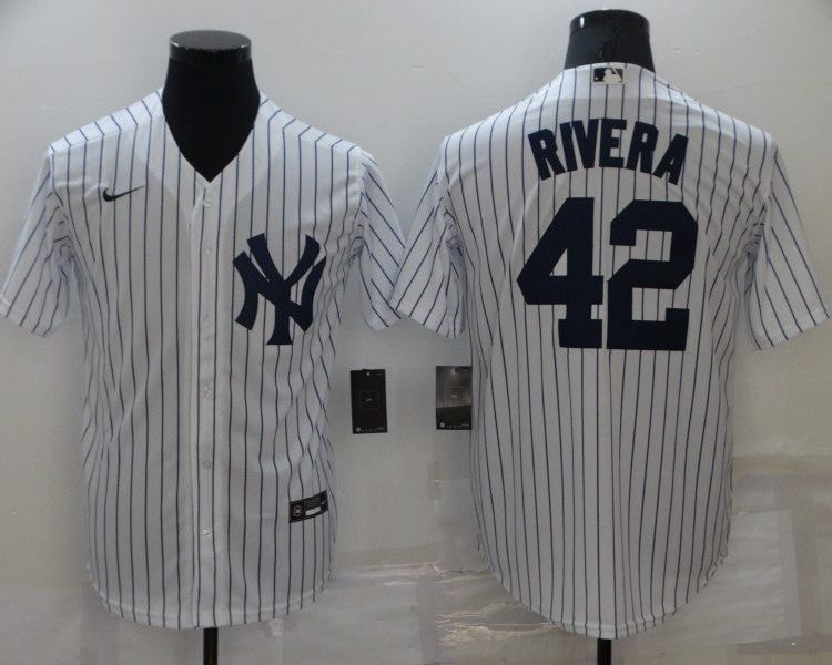 Men's New York Yankees Mariano Rivera #42 White Baseball Jersey