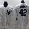 Men's New York Yankees Mariano Rivera #42 White Stitched Jersey