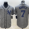 Men's New York Yankees Mickey Mantle #7 Gray Jersey