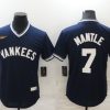Men's New York Yankees Mickey Mantle #7 Navy Stitched Jersey