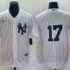 Men's New York Yankees Mickey Rivers #17 White Name Jersey
