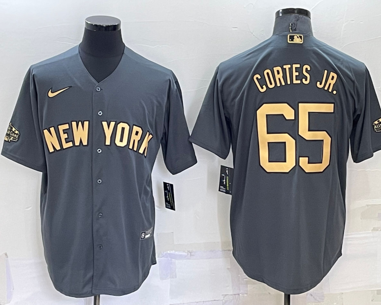 Men's New York Yankees Nestor Cortes Jr. #65 Gray Baseball Jersey