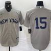 Men's New York Yankees Thurman Munson #15 Gray Name Jersey