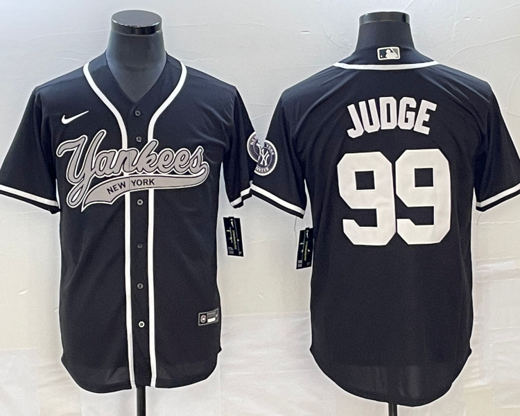 Men's New York Yankees Aaron Judge #99 Black Jersey Joint Edition
