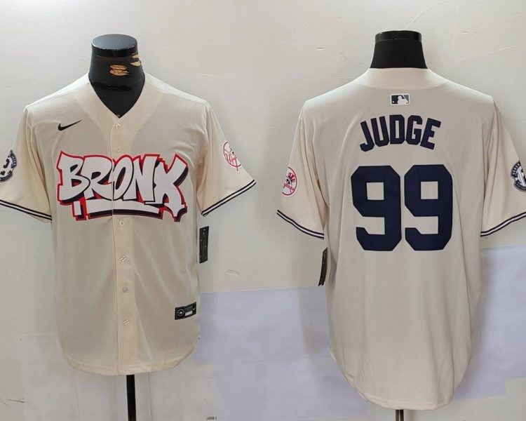 Men's New York Yankees Aaron Judge #99 Cream Limited Jersey