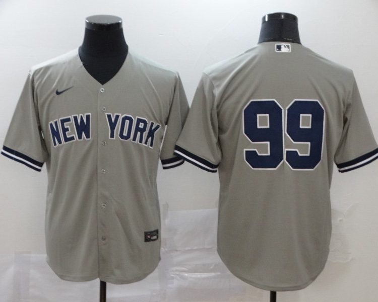 Men's New York Yankees Aaron Judge #99 Gray Name Jersey