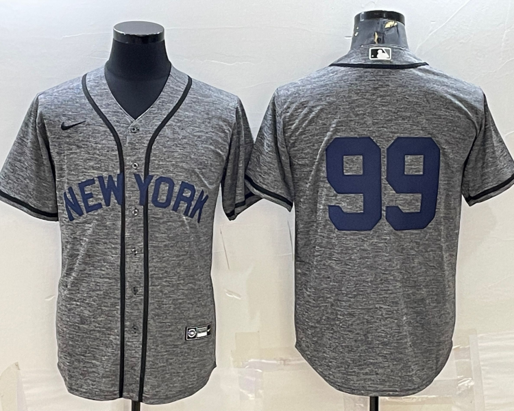 Men's New York Yankees Aaron Judge #99 Gray Name Jersey