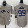 Men's New York Yankees Aaron Judge #99 Gray Road Cooperstown Collection Jersey