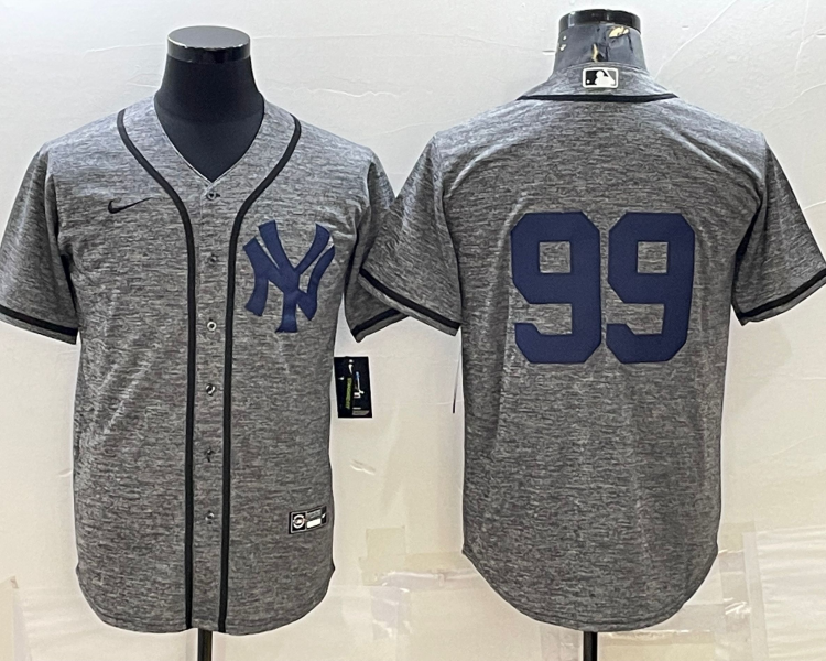 Men's New York Yankees Aaron Judge #99 Gray Team Name Jersey