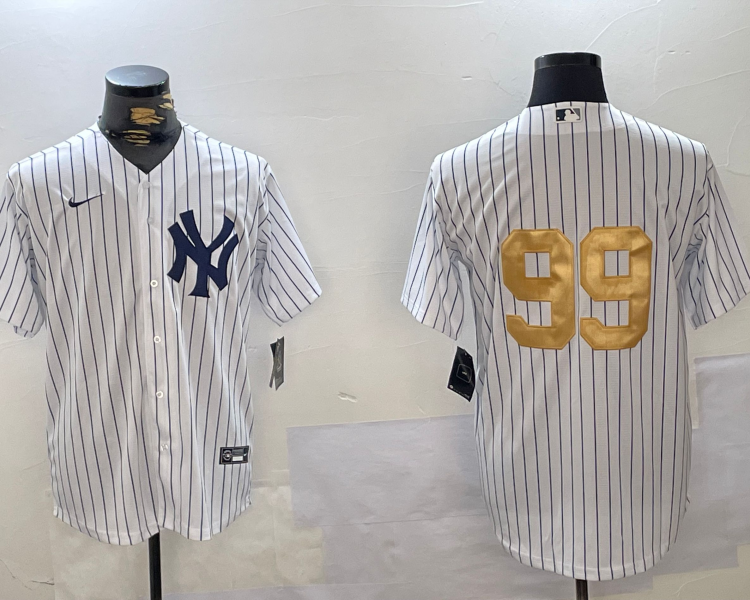 Men's New York Yankees Aaron Judge #99 White Jersey